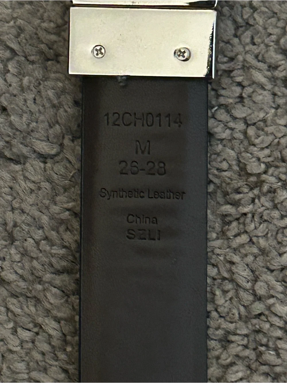Chaps Unisex Black Leather Belt with Silver Buckle